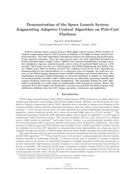 Demonstration of the Space Launch System Augmenting Adaptive Control Algorithm on Pole-Cart Platform