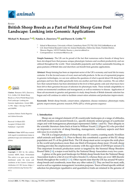 British Sheep Breeds As a Part of World Sheep Gene Pool Landscape: Looking Into Genomic Applications