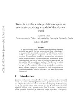 Towards a Realistic Interpretation of Quantum Mechanics Providing A