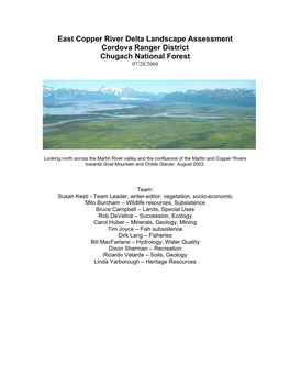 East Copper River Delta Landscape Assessment Cordova Ranger District Chugach National Forest 07/28/2004