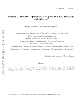 Higher Curvature Supergravity, Supersymmetry Breaking and Inflation