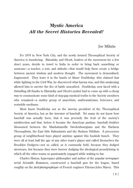 Mystic America All the Secret Histories Revealed!