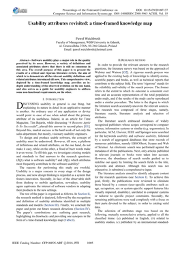 Usability Attributes Revisited: a Time-Framed Knowledge Map