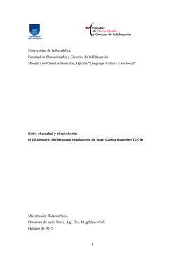 El Diccionario Del Lenguaje Rioplatense De Juan Carlos Guarnieri (1979)