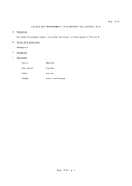 P. 1 Prop. 12.60 EXAMEN DES PROPOSITIONS D