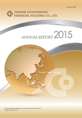 Annual Report 2015 Taiwan Cooperative Financial Holding Co.,Ltd