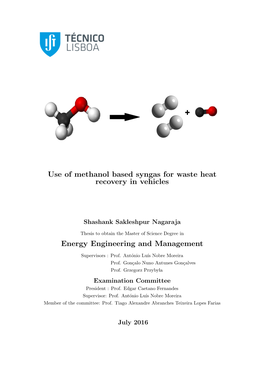 Use of Methanol Based Syngas for Waste Heat Recovery in Vehicles