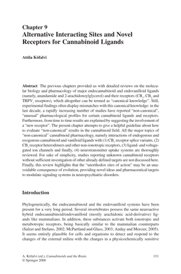 Alternative Interacting Sites and Novel Receptors for Cannabinoid Ligands