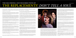 The Recording and Resurrection of by Bob Mehr the Replacements’ Don’T Tell a Soul