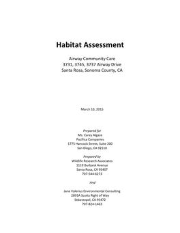 Airway Community Care Appendix 08 Habitat Assessment