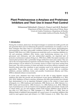 Plant Proteinaceous Α-Amylase and Proteinase Inhibitors and Their Use in Insect Pest Control