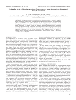 Coccolithophores) Life-Cycle Association