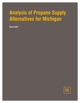 Analysis of Propane Supply Alternatives for Michigan