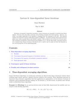 Lec 6: Time-Dependent Linear Iterations