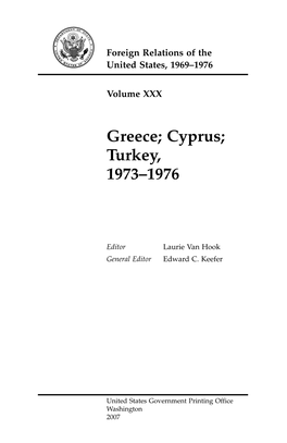 Greece; Cyprus; Turkey, 1973–1976