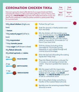 Coronation Chicken Tikka 5 Mins 45 Mins