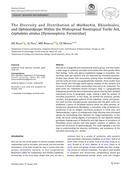 The Diversity and Distribution of Wolbachia, Rhizobiales, And