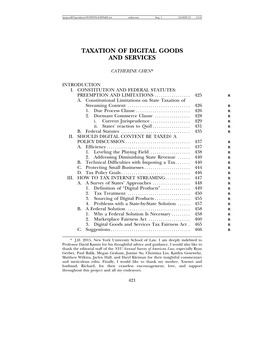 Taxation of Digital Goods and Services