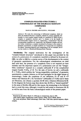 Complex-Foliated Structures. I. Cohomology of The