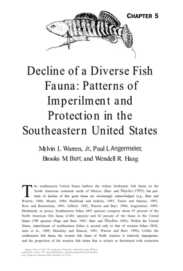 Decline of a Diverse Fish Fauna: Patterns of Im Perilm Ent And