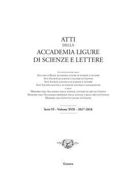 Atti Accademia Ligure Di Scienze E Lettere