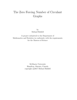 The Zero Forcing Number of Circulant Graphs