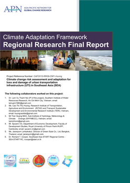 Climate Adaptation Framework Regional Research Final Report