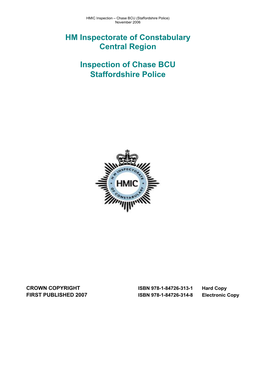 HM Inspectorate of Constabulary Central Region Inspection of Chase