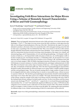 Investigating Fold-River Interactions for Major Rivers Using a Scheme of Remotely Sensed Characteristics of River and Fold Geomorphology