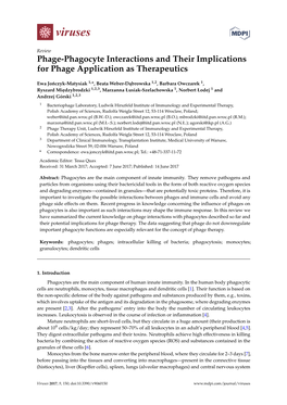Phage-Phagocyte Interactions and Their Implications for Phage Application As Therapeutics
