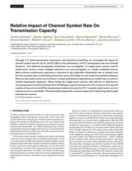 Relative Impact of Channel Symbol Rate on Transmission Capacity