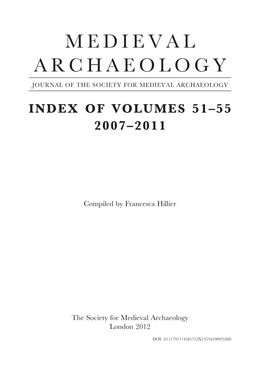 Medieval Archaeology Index