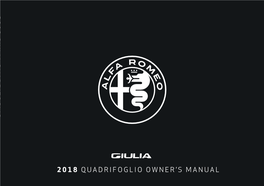 2108 Alfa Romeo Giulia Quadrifoglio Owner's Manual