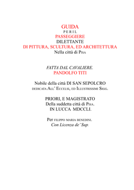 Guida Per Il Passeggiere Dilettante Di Pittura, Sculture Ed Architetture Nella