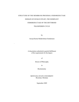 Structure of the Membrane Proximal Oxidoreductase Domain of Human Steap3, the Dominant Ferrireductase of the Erythroid Transfer