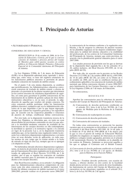 I. Principado De Asturias