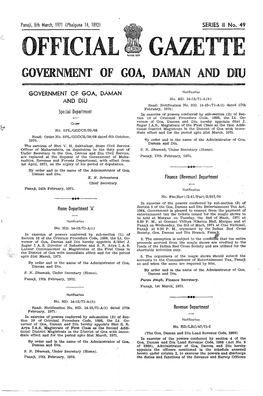 OFF][CIAL GAZETTE Governlment of GOA, DAMAN and DIU