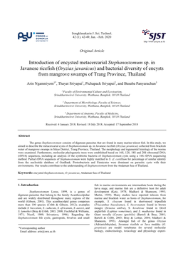 Introduction of Encysted Metacercarial Stephanostomum Sp. in Javanese