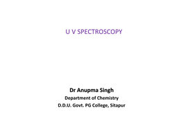 UV Spectroscopyspectroscopy