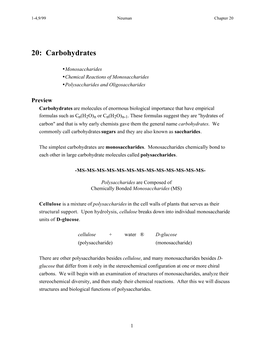 20: Carbohydrates