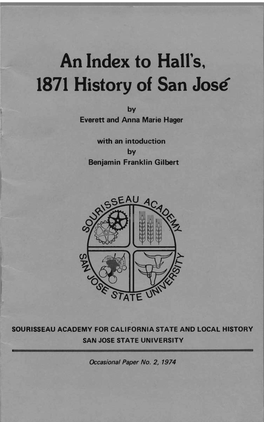 An Index to Hall's, 1871 History of San Jose