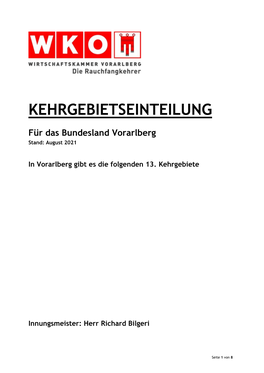 Kehrgebietseinteilung