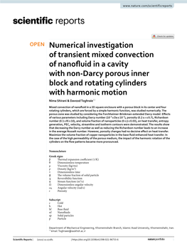 Numerical Investigation of Transient Mixed Convection of Nanofluid in A