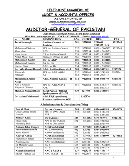 Telephone Numbers of the Audit & Accounts Offices.Pdf