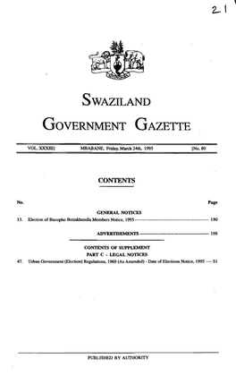 Swaziland Government Gazette