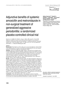 Adjunctive Benefits of Systemic Amoxicillin and Metronidazole In