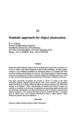 Semiotic Approach for Object Abstraction