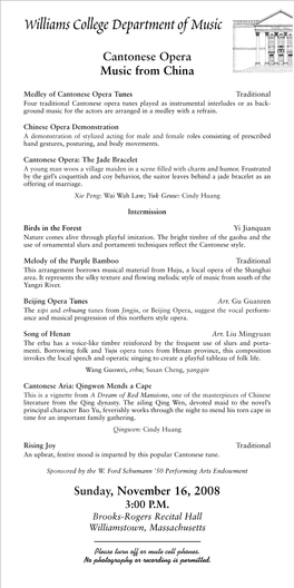11-16 Cantonese Opera Program
