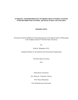 Stability and Performance of Propulsion Control Systems with Distributed Control Architectures and Failures