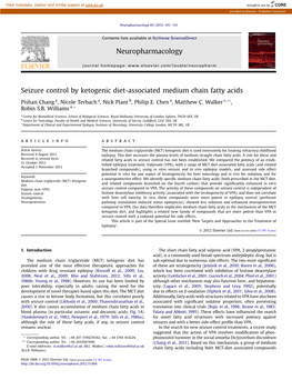 Seizure Control by Ketogenic Diet-Associated Medium Chain Fatty Acids